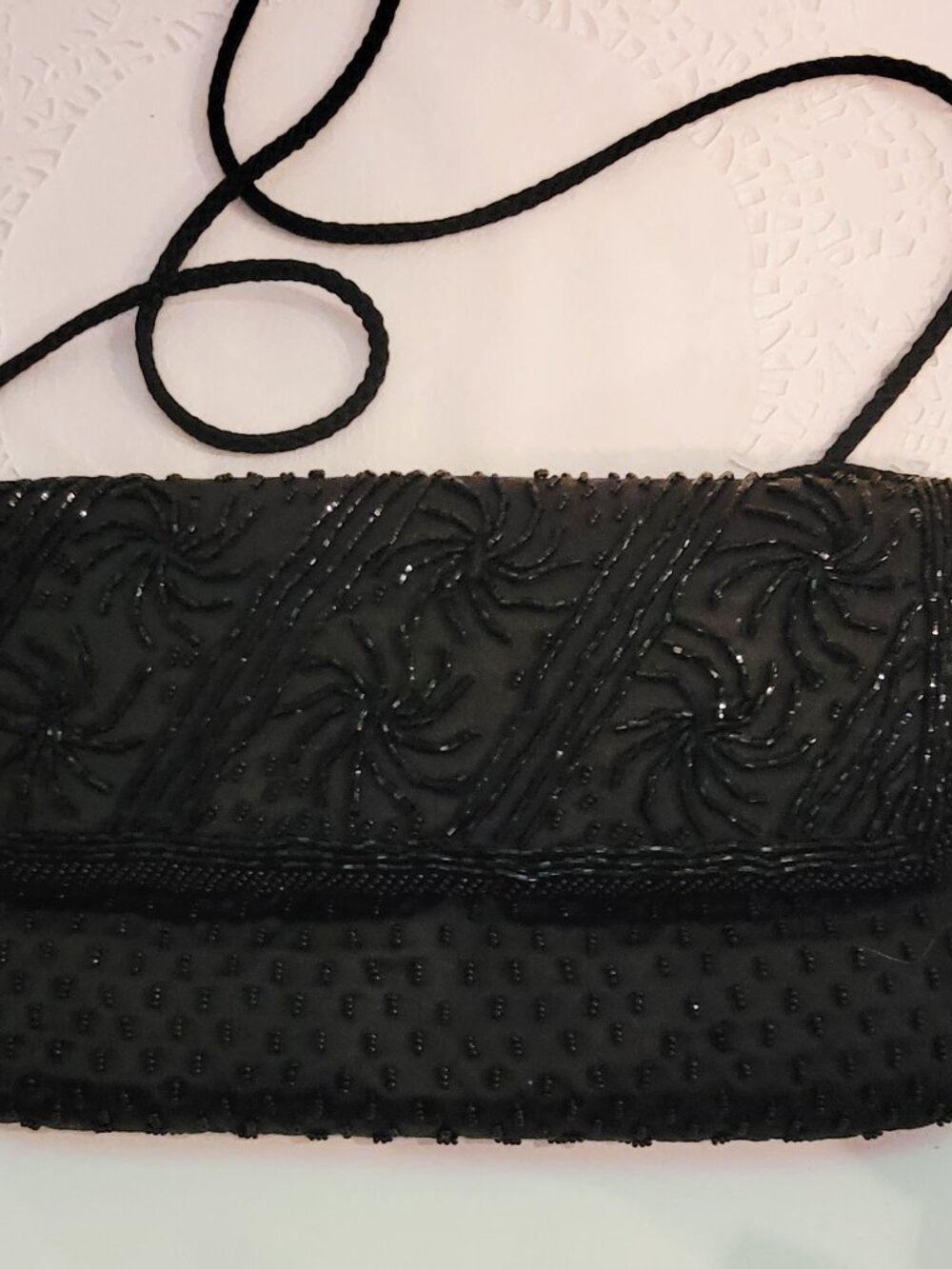 Vintage Beaded Black Evening Bag by MAGID. Formal clutch/purse Ladies Accessory